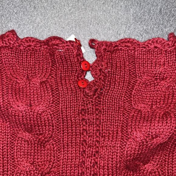 Vtg Irish Fisherman Wool Sweater Medium Cable Knit Holiday Grandma Acedemia - Picture 9 of 9